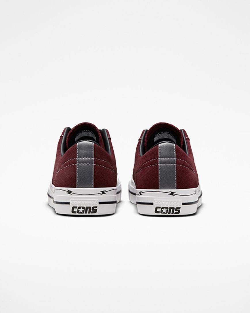 Tenis Skate Converse CONS One Star Pro Razor Wire Feminino Bordeaux Escuro Pretas Branco | PT M0507PT